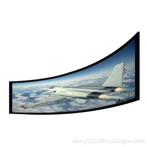 Curved frame projection screen